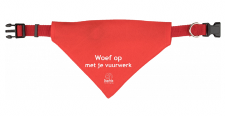 hondenbandana Woef op met je vuurwerk giftshop